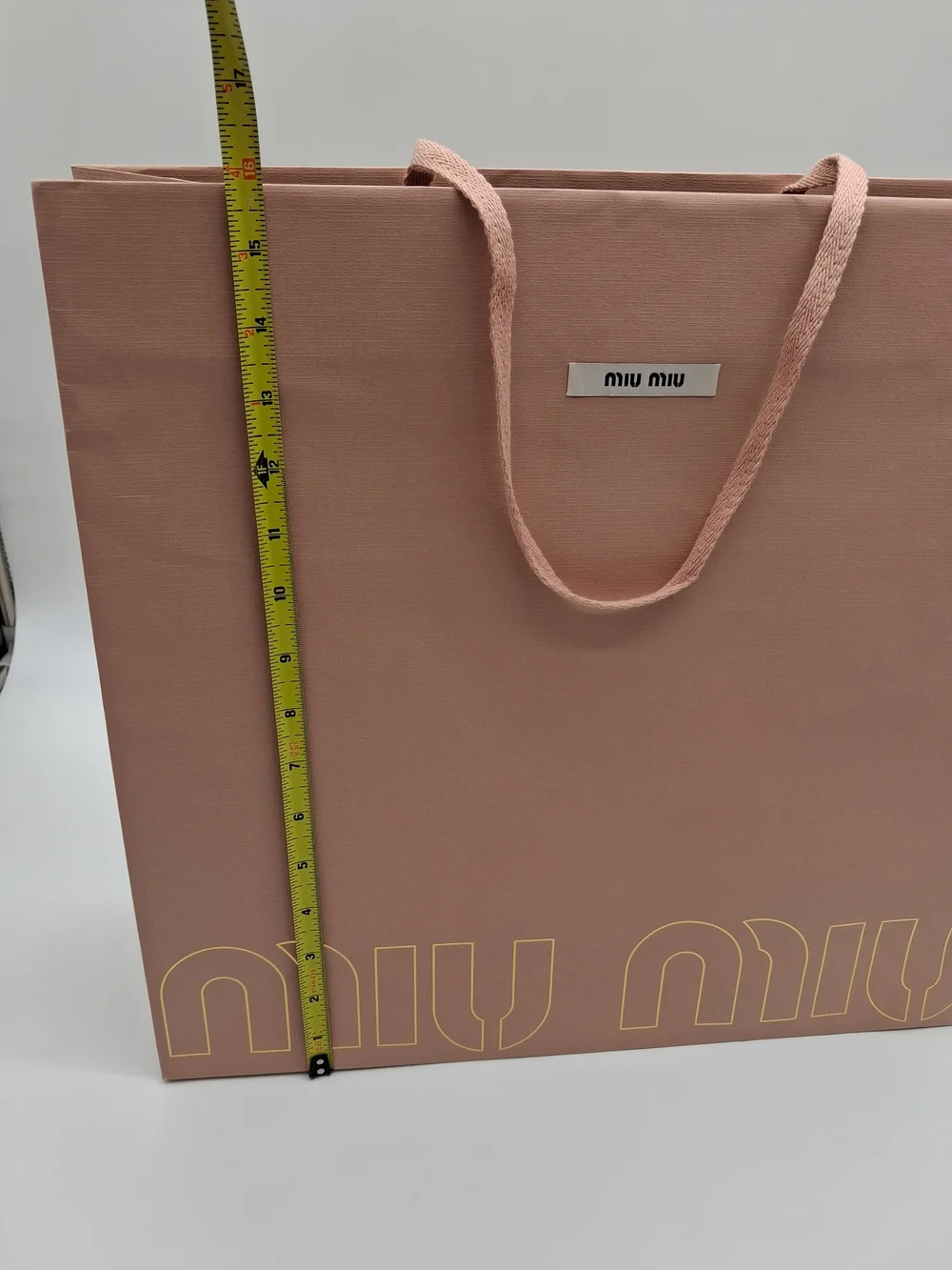 MIU MIU Large Pink Luxury Shopping Gift Bag Gold Logo Designer Packaging EUC